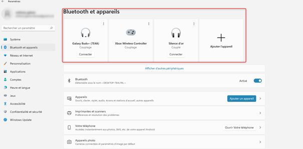 Bluetooth et appareils Windows 11