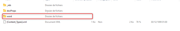 Dossier word dans fichier word