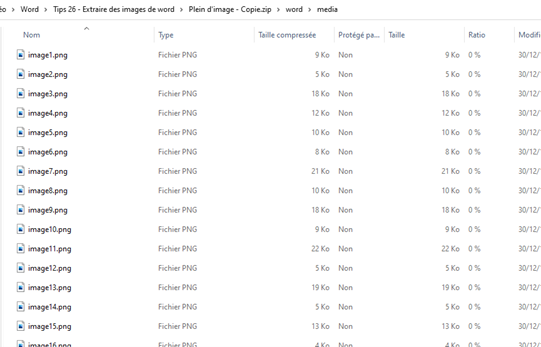 Dossier Média dans fichier Word