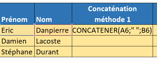 Espace concaténer